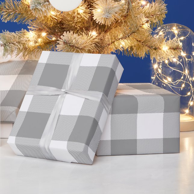 Papier Cadeau Véranda rustique grise à carreaux Buffalo (Vacances)