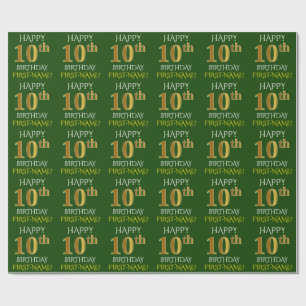 Papier Cadeau Verdissez, or le "JOYEUX 10ème ANNIVERSAIRE " de