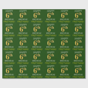 Papier Cadeau Verdissez, or le "JOYEUX 6ème ANNIVERSAIRE " de