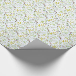 Papier Cadeau *~* Verdure Botanique Gold Feuilles Branches de br