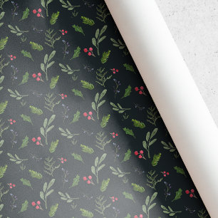 Papier Cadeau Verdure de Noël rustique