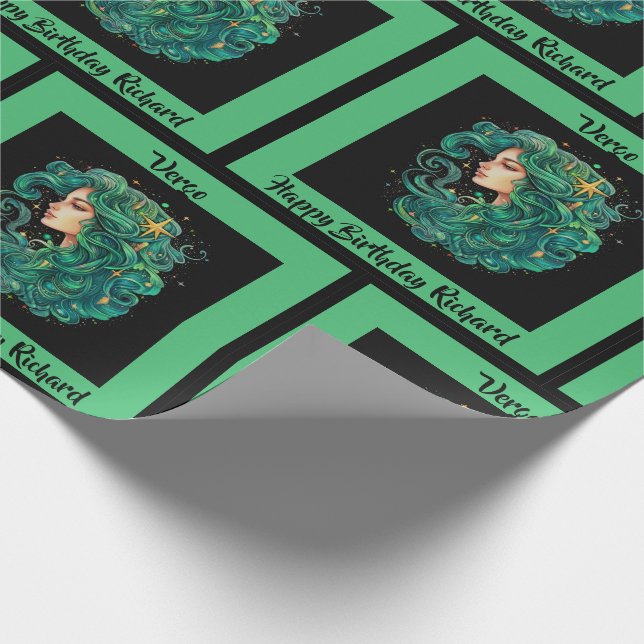 Papier Cadeau Vergo Ajouter un nom Anniversaire Horoscope Cadeau (Coin)