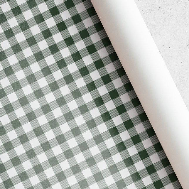 Papier Cadeau Vérification de Noël Buffalo vert foncé (Créateur téléchargé)