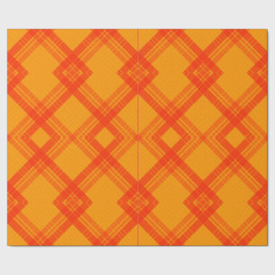 Papier Cadeau Vérifications rouges et jaunes/oranges heureuses e