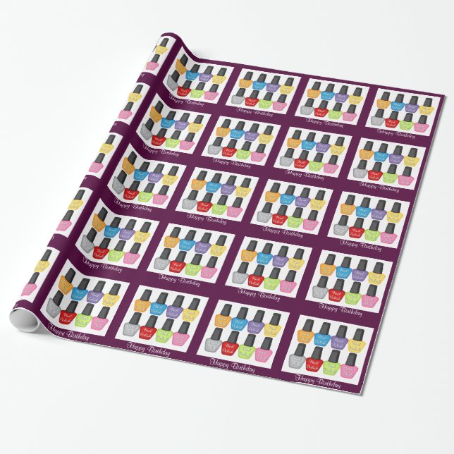 Papier Cadeau Vernis à ongles (Déroulé)