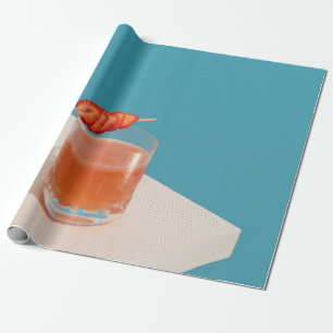 Papier Cadeau Verre à boire transparent avec liquide brun