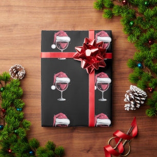 Papier Cadeau Verre à vin rouge Noël drôle de Noël Xmas 