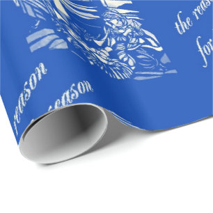 Papier Cadeau Verre de la Nativité - Bleu