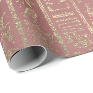 Papier Cadeau Verre d'or rose Hiéroglyphes de script égyptien