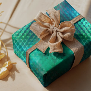 Papier Cadeau Verre géométrique aqua élégant