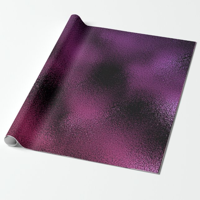 Papier Cadeau Verre rose violet en verre noir brillant (Déroulé)