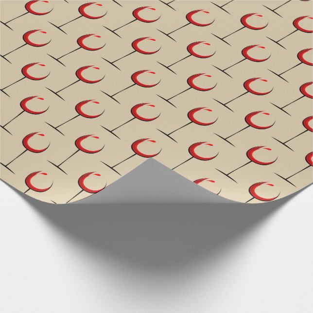 Papier Cadeau Verre rouge moderne Motif Cadeau (Coin)