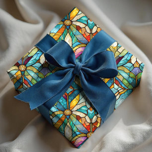 Papier Cadeau Verre teinté élégant sarcelle violet coloré