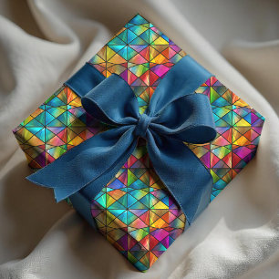 Papier Cadeau Verre teinté géométrique coloré élégant