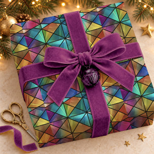 Papier Cadeau Verre teinté géométrique coloré élégant