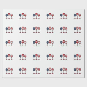 Papier Cadeau Verres à vin patriotiques dessin de t-shirt vector