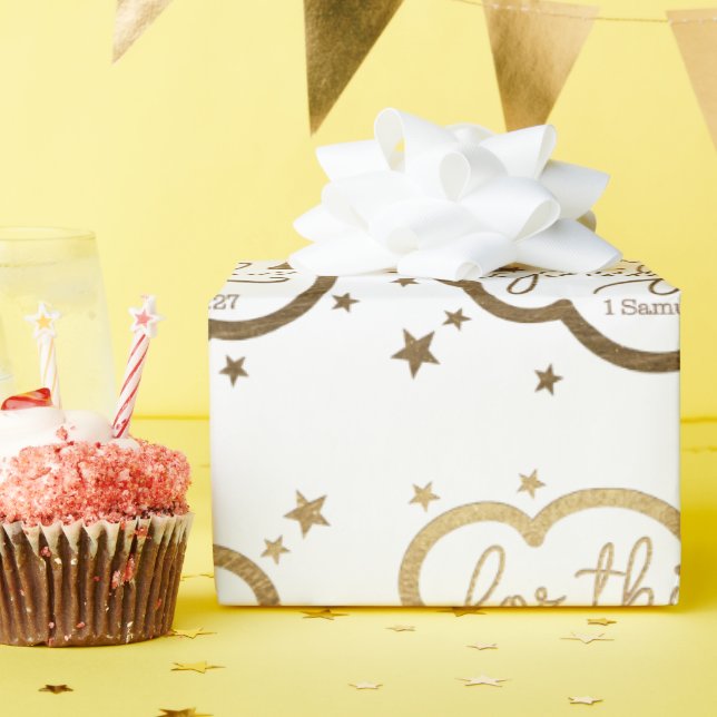 Papier Cadeau verset biblique de 1 Samuel 1:27 (Fête d'anniversaire)
