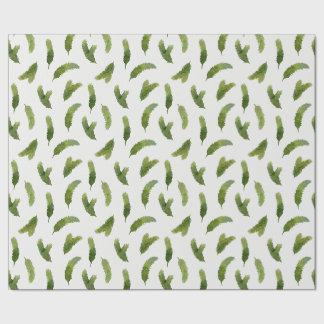 Papier Cadeau Vert Aquarelle Pine Branches Arbre Noël