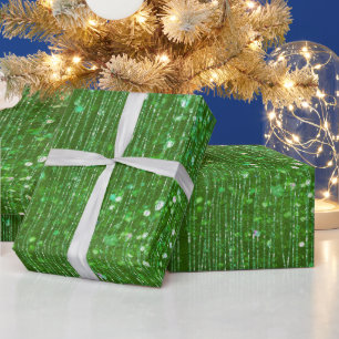 Papier Cadeau Vert brillant pailleté scintillant