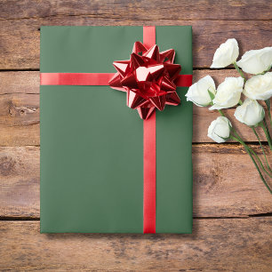 Papier Cadeau Vert Chasseur Uni Classique Élégant