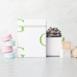 Papier Cadeau Vert Citron et Monogramme Blanc<br><div class="desc">Vert Citron & Monogramme Blanc.  Personnalisé.</div>