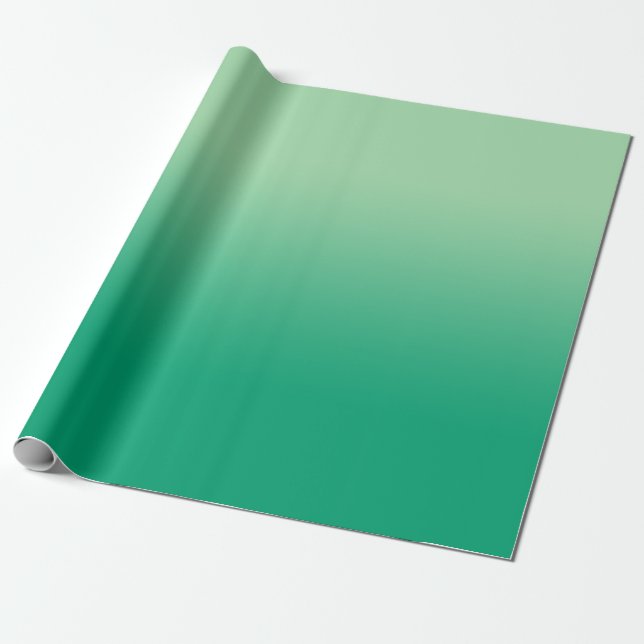 Papier Cadeau Vert clair minimal au dégradé vert foncé (Déroulé)