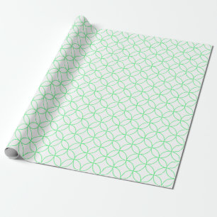 Papier Cadeau Vert clair sur les cercles de recouvrement blancs
