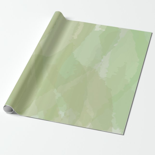 Papier Cadeau Vert, cool, aquarelle tendance motif abstrait (Déroulé)