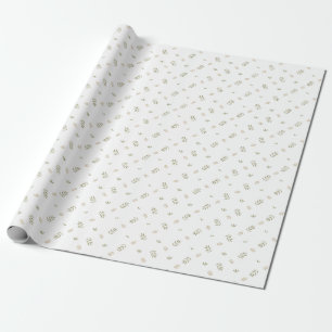Papier Cadeau Vert doux Blanc Tan Petite Jouer Cadeau Botanique
