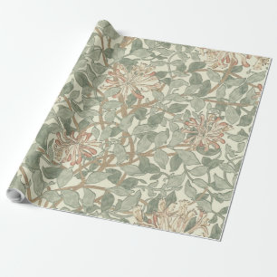 Papier Cadeau Vert doux Vintage William Morris Honeysuckie