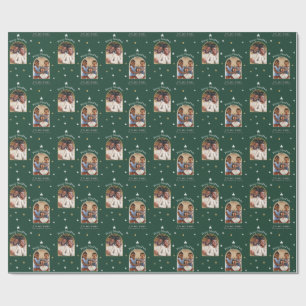 Papier Cadeau Vert Élégant 2 Photo Arche Noël Moderne