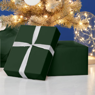 Papier Cadeau Vert émeraude de Noël solide luxe sombre