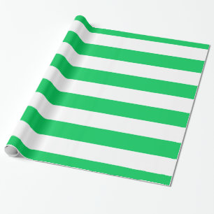Papier Cadeau Vert émeraude, motif à rayures blanches XL