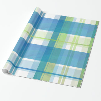 Papier Cadeau Vert et bleu de plaid de Madras