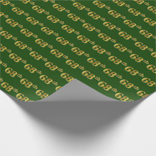 Papier Cadeau Vert, événement d'or soixante-huitième de Faux