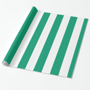 Papier Cadeau Vert Jade Blanc Extra Large Motif Rayure