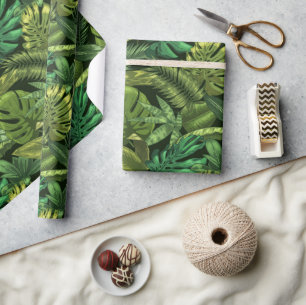 Papier Cadeau Vert Jungle Tropical