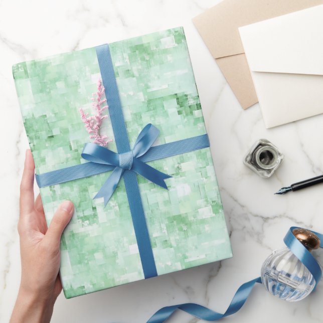 Papier Cadeau Vert Menthe Abstrait  (Cadeaux)