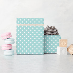 Papier Cadeau Vert menthe élégant motif à pois aquatique sarcell
