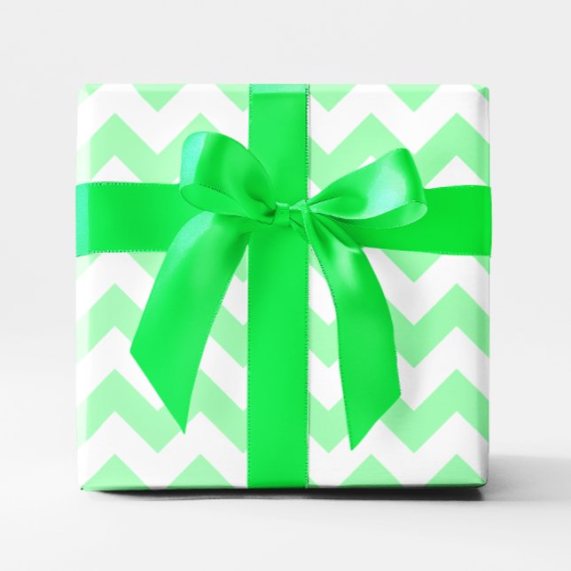 Papier Cadeau Vert Menthe et Chevron Blanc (Mint Green and White Chevron Wrapping Paper)