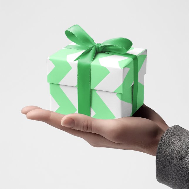 Papier Cadeau Vert menthe et motif chevron blanc (Mint Green and White Chevron Pattern Wrapping Paper)