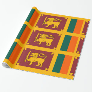 Papier Cadeau Vert orangé doré du Sri Lanka