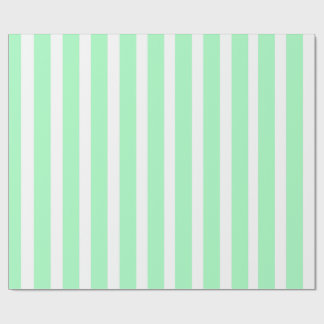 Papier Cadeau Vert rayé de couleur vert écume de mer et blanc