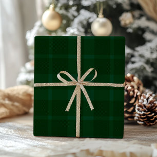 Papier Cadeau Vert rétro à carreaux Noël fantaisiste 