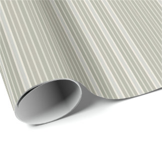 Papier Cadeau Vert Sauge Bleu Poussiéreux Taupe Gris Rayure Ferm