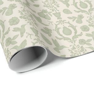 Papier Cadeau Vert sauge Perle Parfaite Mariage Champêtre França