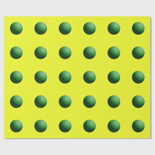 Papier Cadeau Vert sur jaune (Plat)