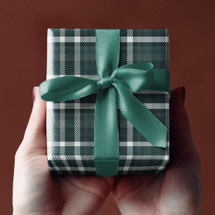Papier Cadeau Vert Tartan Plaid Classique Motif traditionnel