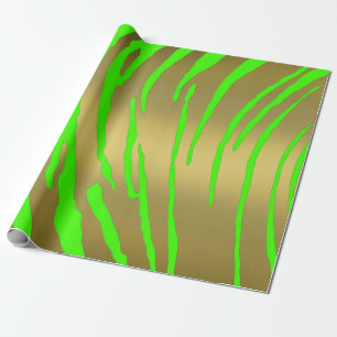 Papier Cadeau Vert Tigre Or