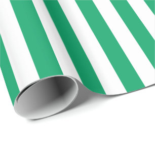 Papier Cadeau Vert trèfle/Rayure blanche